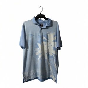Oakley Hydrolix Blue Palm Tree Polo Men’s M Golf Performance Shirt